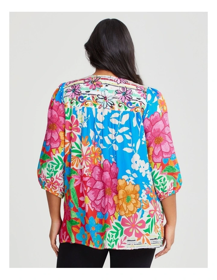 Bec Natural Capri Glow Top in Print image 2