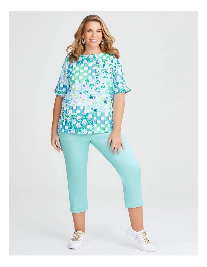 Cotton Belize Check T-shirt in Multi image 3