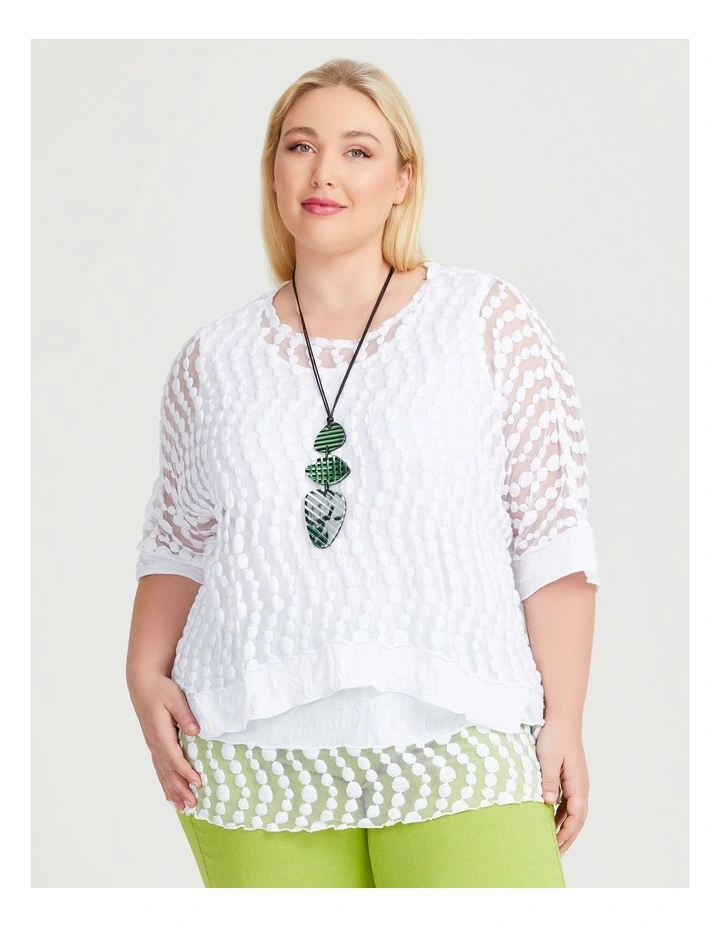 Cotton Lace Valleta Overtop in White image 1