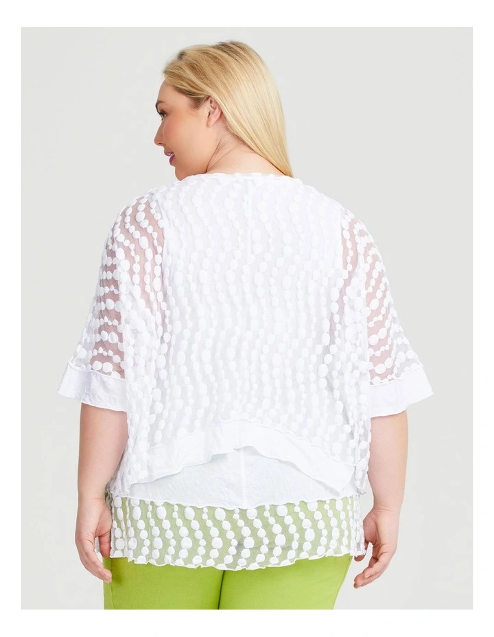 Cotton Lace Valleta Overtop in White image 2