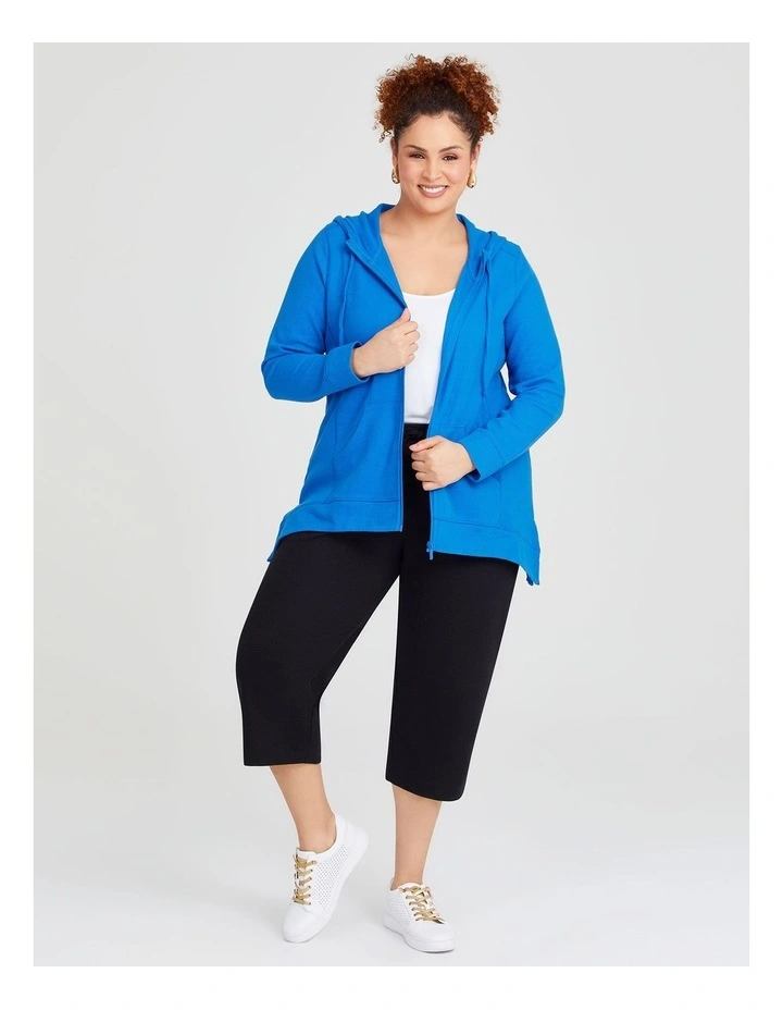 Waffle Pull On Crop Pant in Black image 3