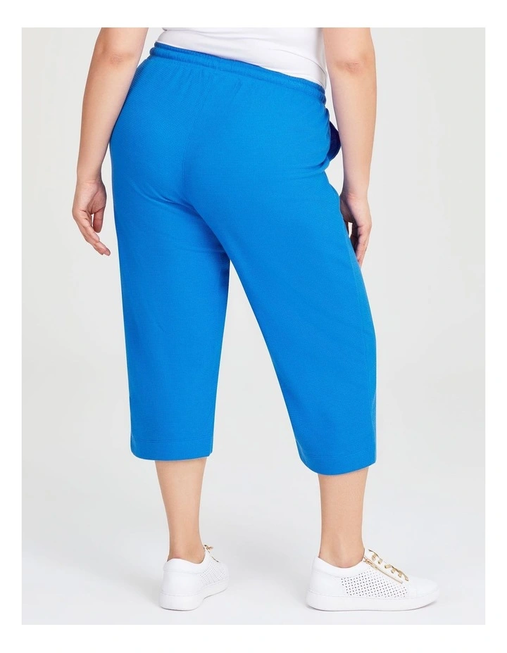 Waffle Pull On Crop Pant in Cobalt image 2