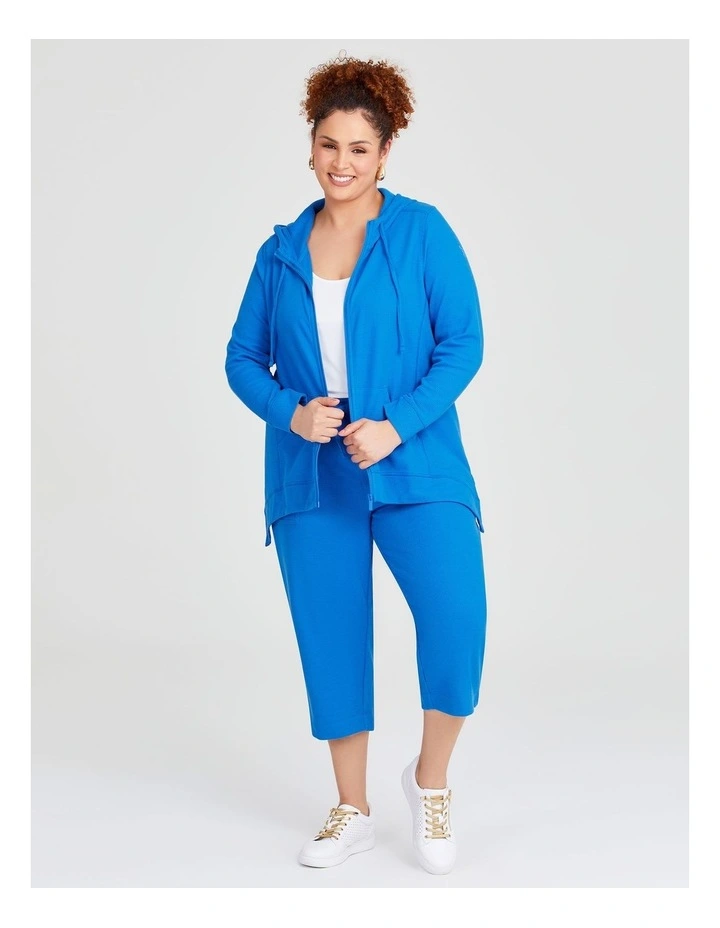 Waffle Pull On Crop Pant in Cobalt image 3