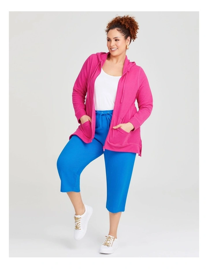 Waffle Pull On Crop Pant in Cobalt image 4