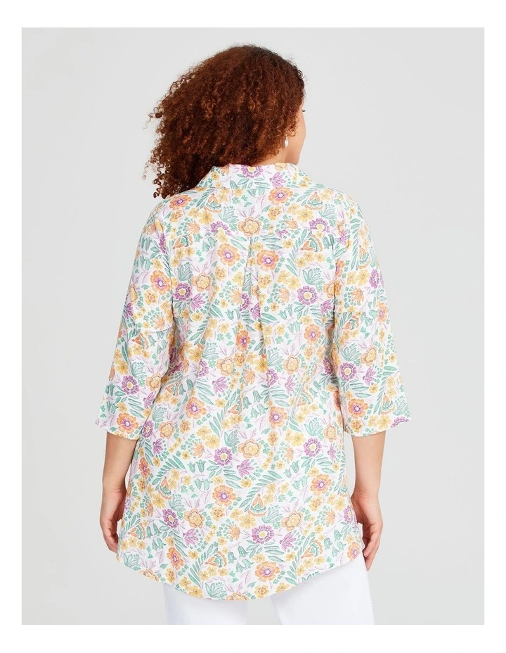 Natural Floral Print Shirt in Multi image 2