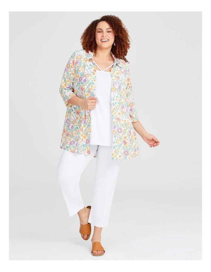 Natural Floral Print Shirt in Multi image 4