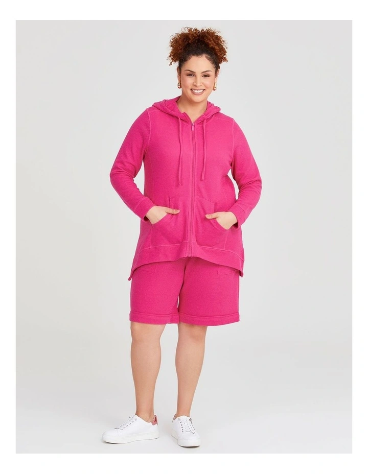 Waffle Pull On Shorts in Lipstick Pink image 3