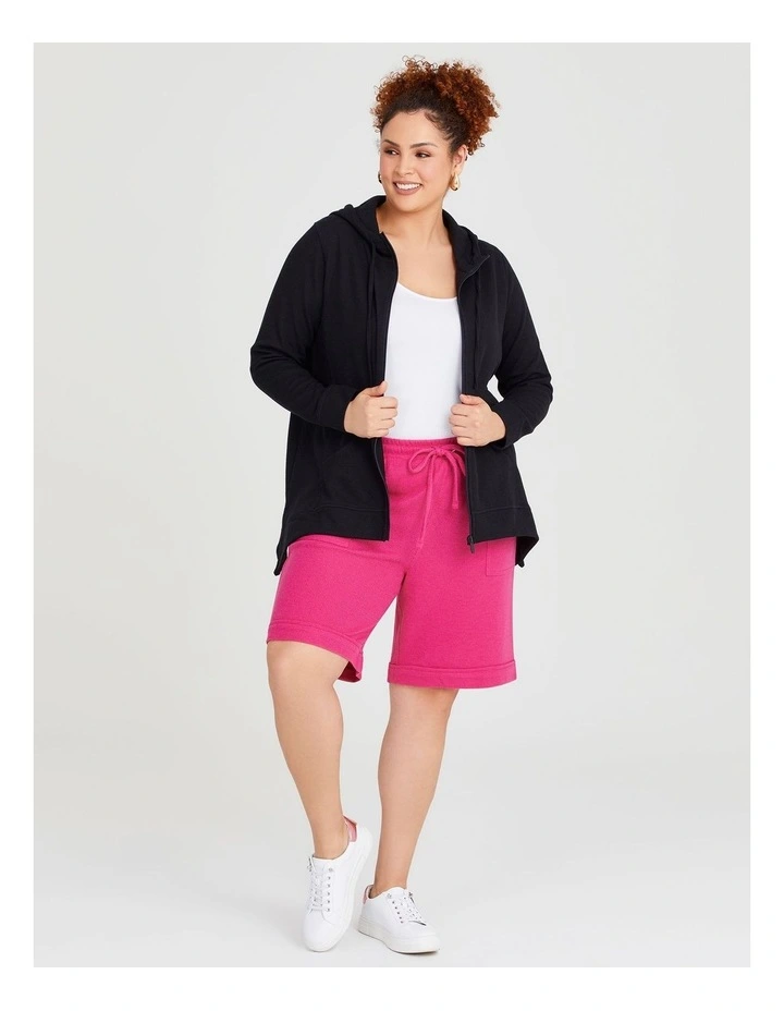 Waffle Pull On Shorts in Lipstick Pink image 4