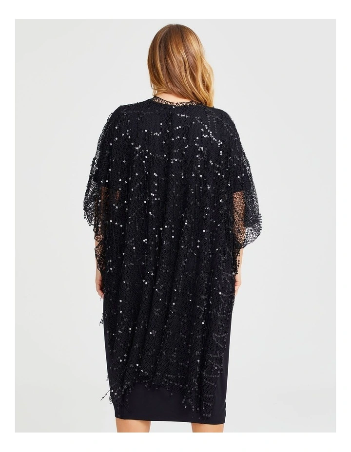 Sequin Cape in Black image 2