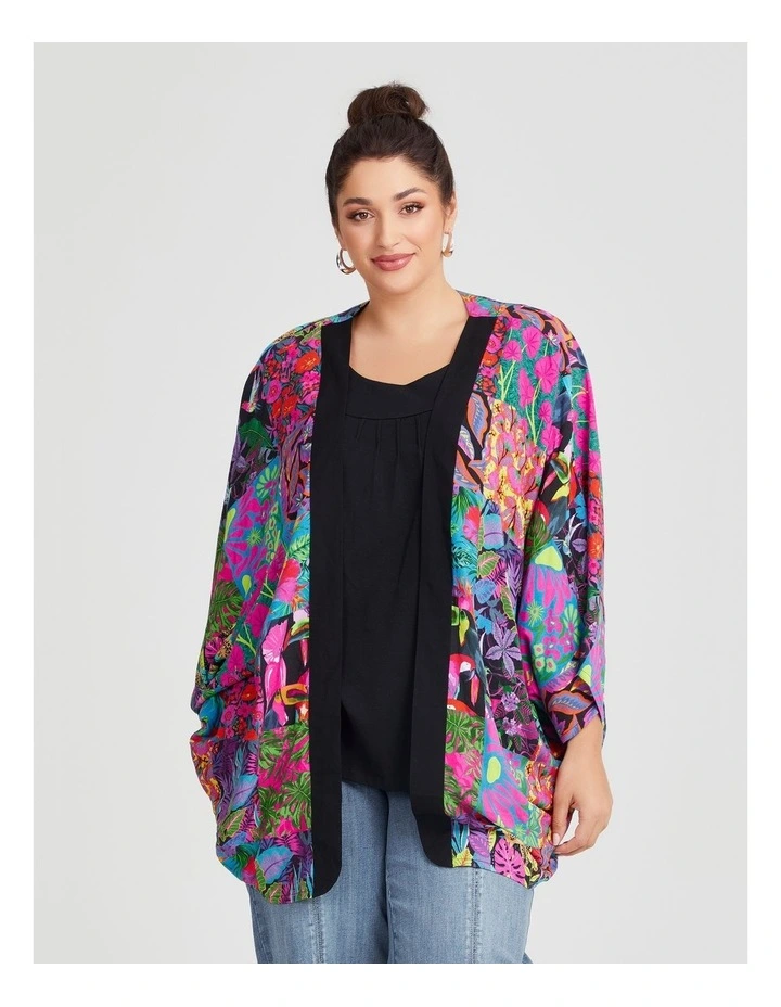 Tropical Cape Kimono Ponchos in Multi image 1