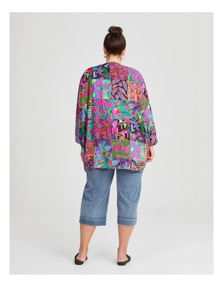 Tropical Cape Kimono Ponchos in Multi image 2
