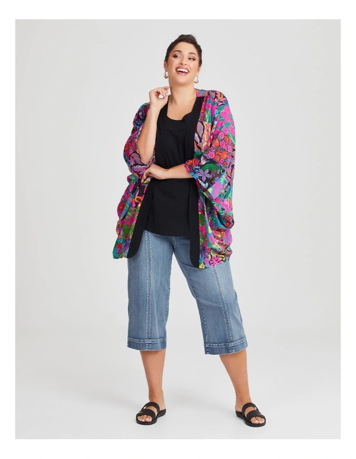 Tropical Cape Kimono Ponchos in Multi image 3