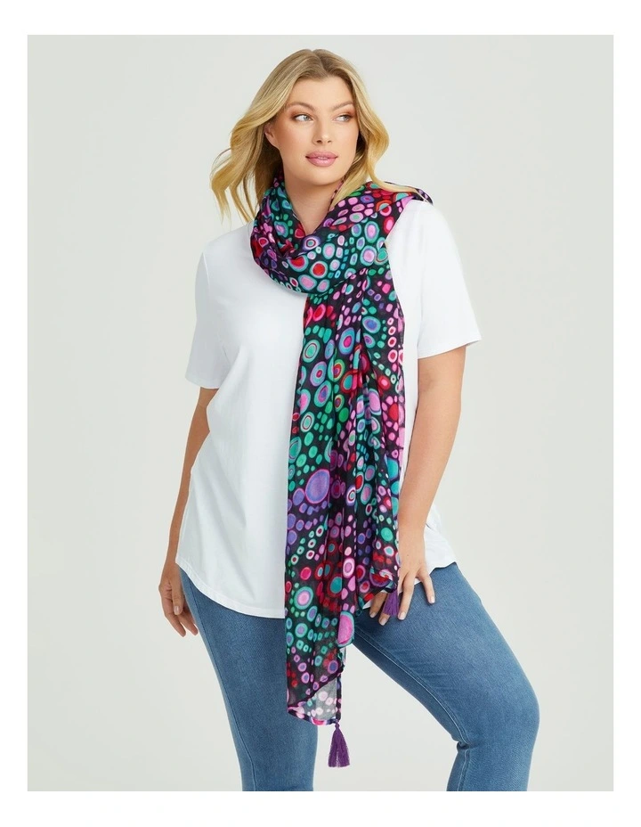 Spotty Print Scarf in Multi image 2