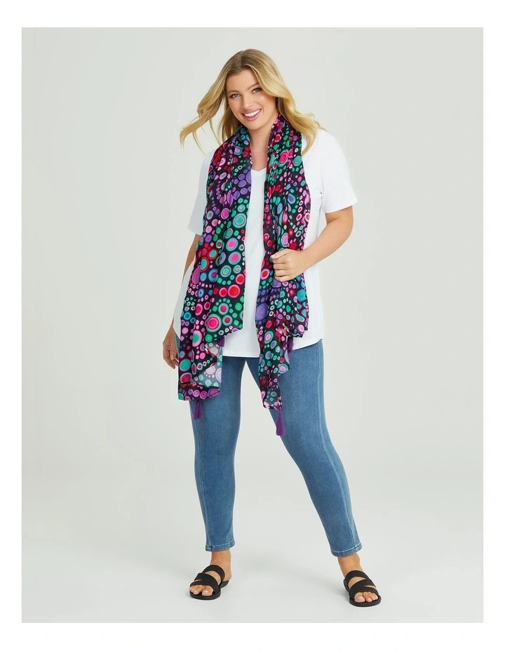 Spotty Print Scarf in Multi image 3