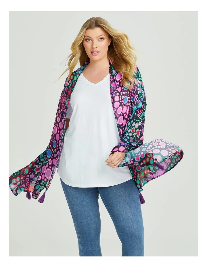Spotty Print Scarf in Multi image 4