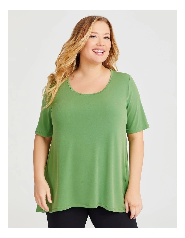 Strive Scoop Neck Top in Verde Green image 3