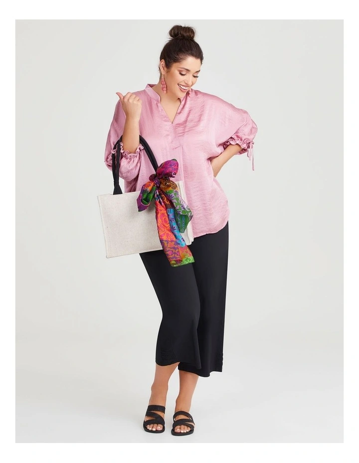 Patchwork Silk Scarf in Multi image 5