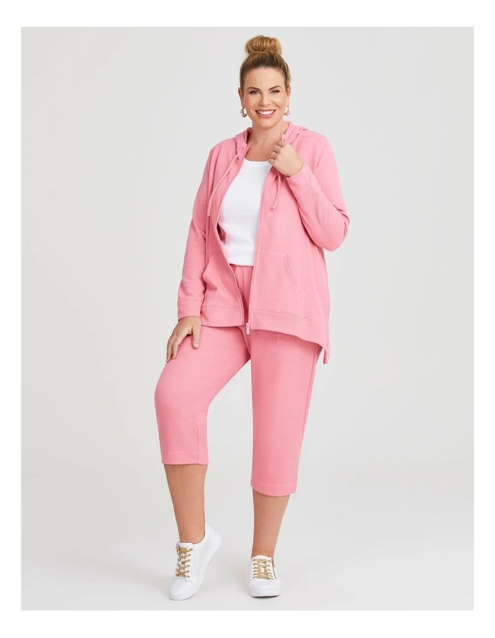 Waffle Hooded Jacket in Rose Pink image 5