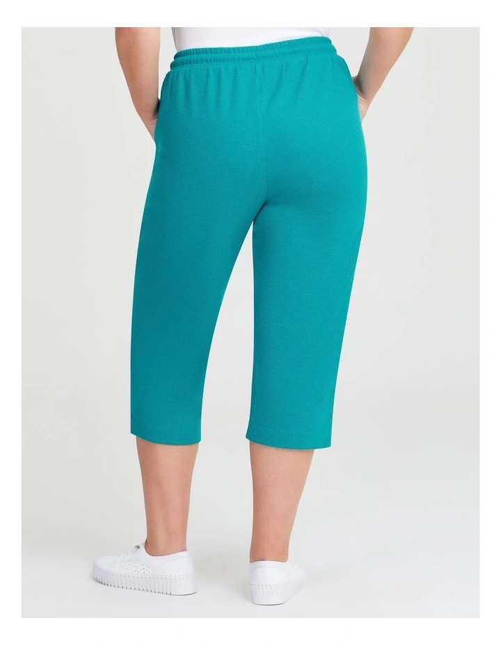Waffle Pull On Crop Pant in Aquamarine image 2