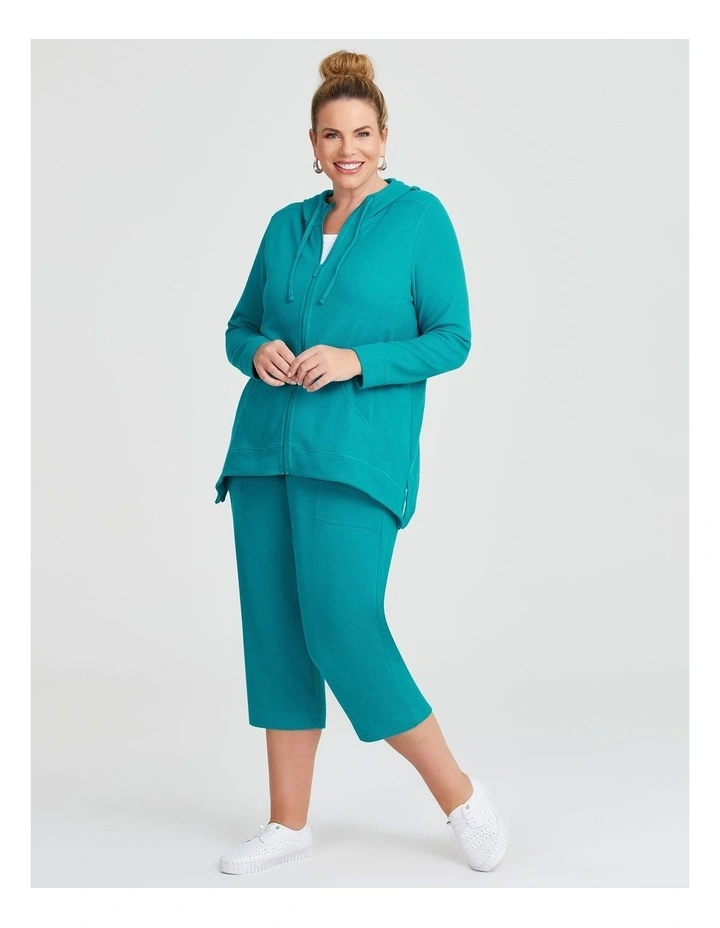 Waffle Pull On Crop Pant in Aquamarine image 3