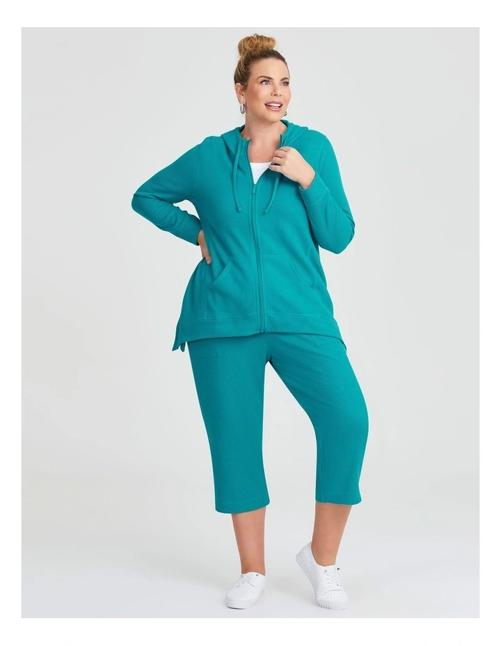 Waffle Pull On Crop Pant in Aquamarine image 4