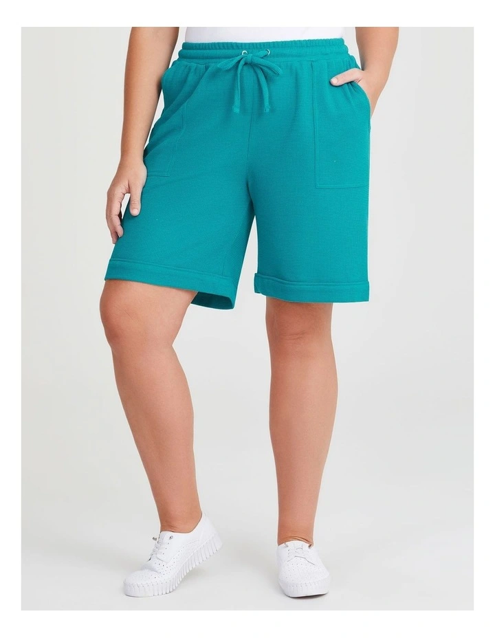 Waffle Pull On Short in Aquamarine image 1