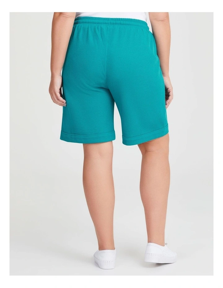 Waffle Pull On Short in Aquamarine image 2