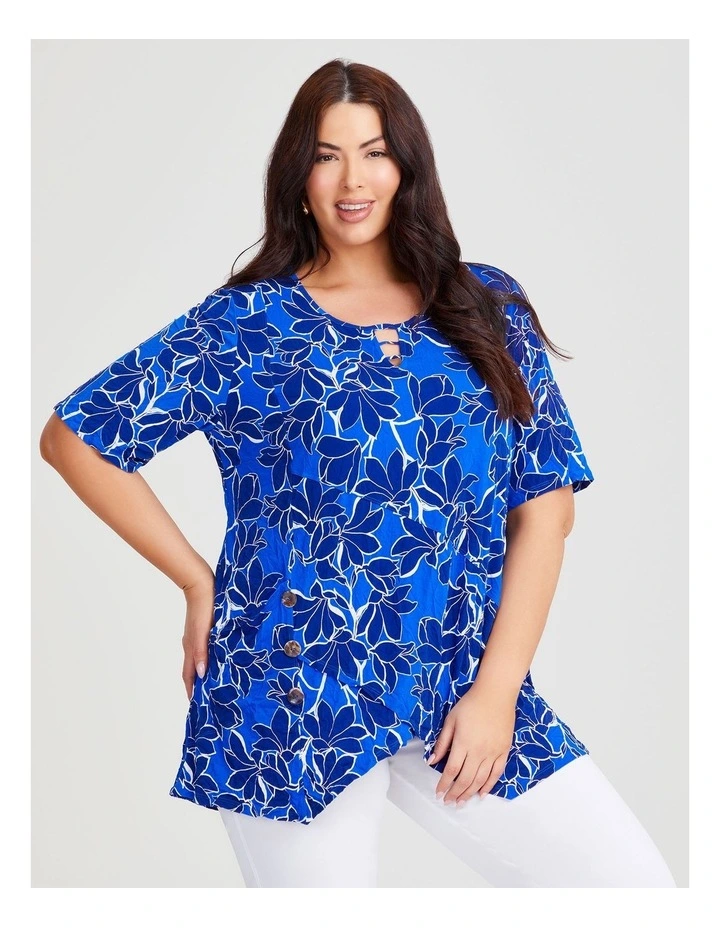 Panel Detail Crushed Top in Royal Blue image 1