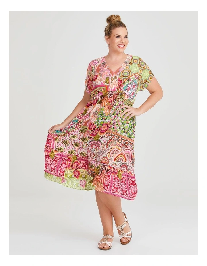Natural Cabo Paradise Dress in Multi image 1