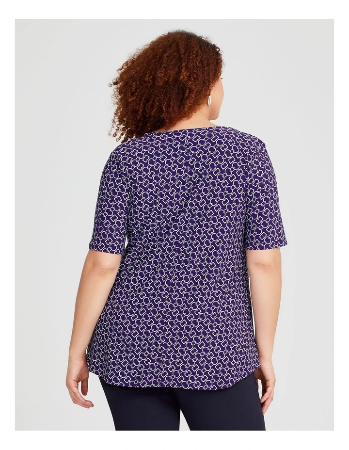 Pintuck Detail Top in Purple/Silver image 2