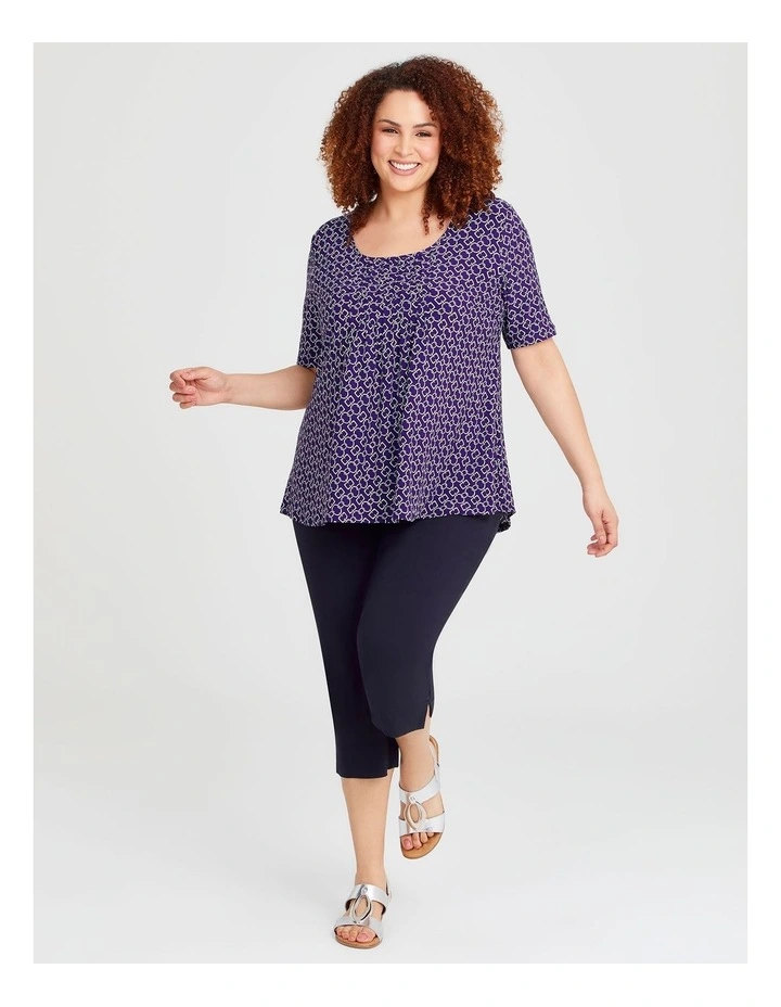Pintuck Detail Top in Purple/Silver image 3