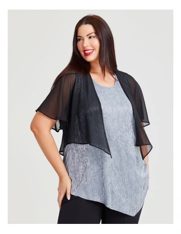 Quick Step Chiffon Cover Up in Black