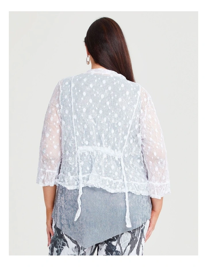 Foil Spot Mesh Cardigan in Multi image 2