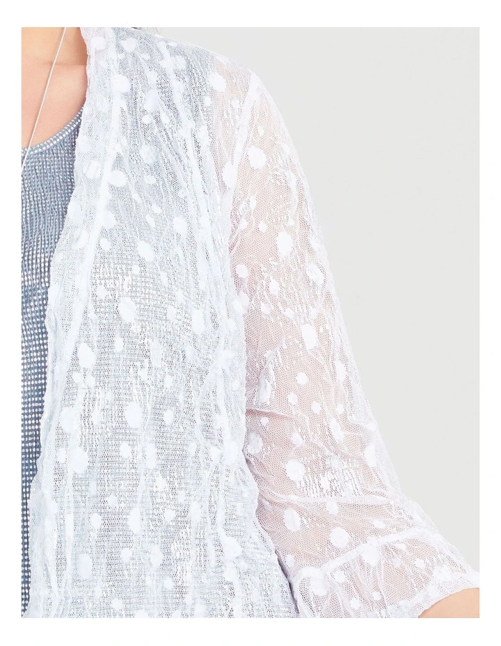 Foil Spot Mesh Cardigan in Multi image 3