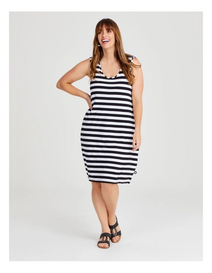 Natural Stripe Madison Dress in Multi image 1