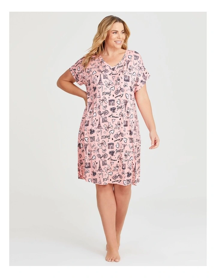 Bamboo Eiffel Tower Nightie in Print image 1