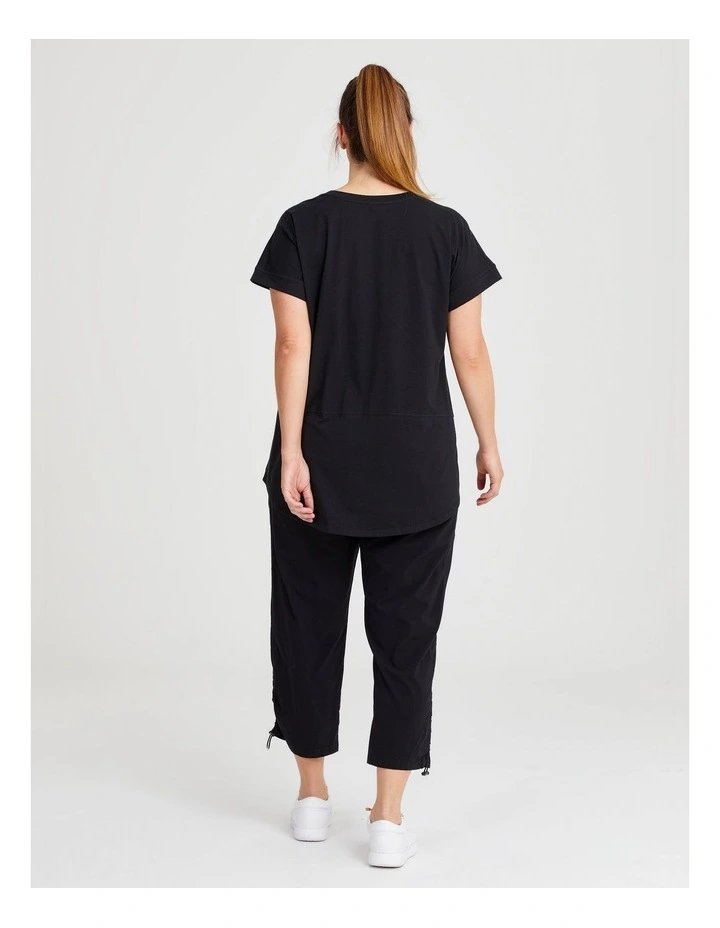 Cotton Active Star T-shirt in Black image 2