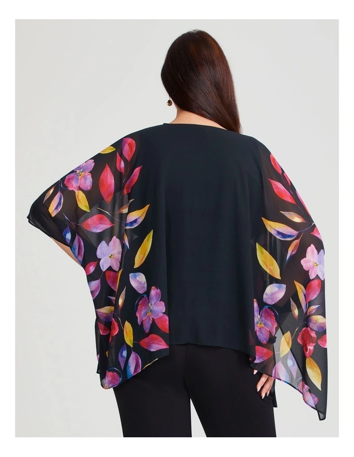 Border Petal Chiffon Event Top in Multi image 2