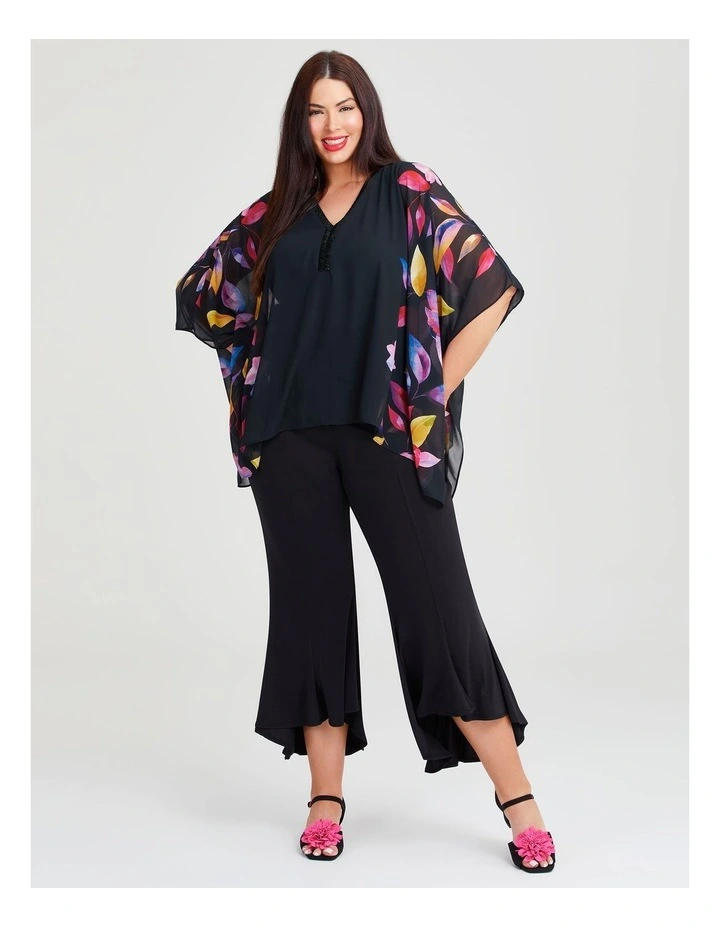 Border Petal Chiffon Event Top in Multi image 4