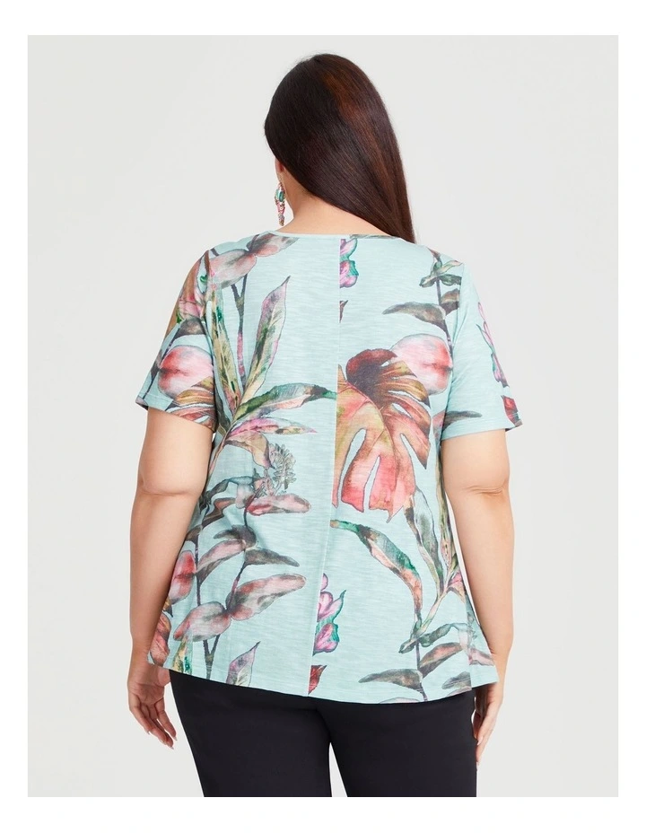 Sorbet Cotton Modal Print Top in Multi image 2