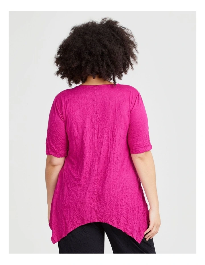 Bamboo Summer V-Neck Top in Vivid Pink image 2