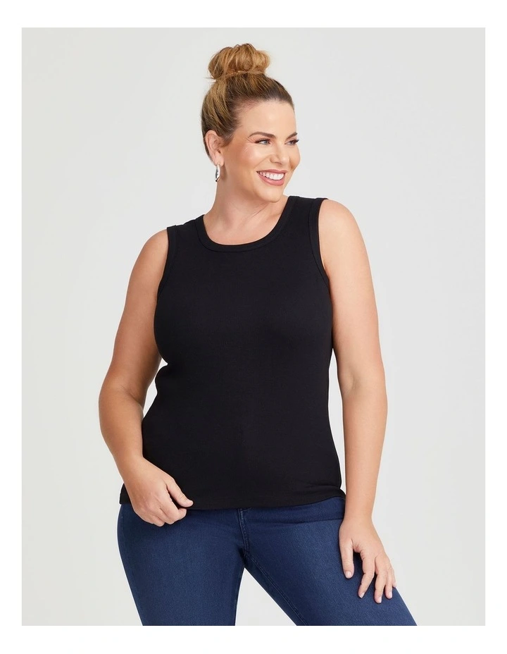Modal Rib Tank in Black image 1