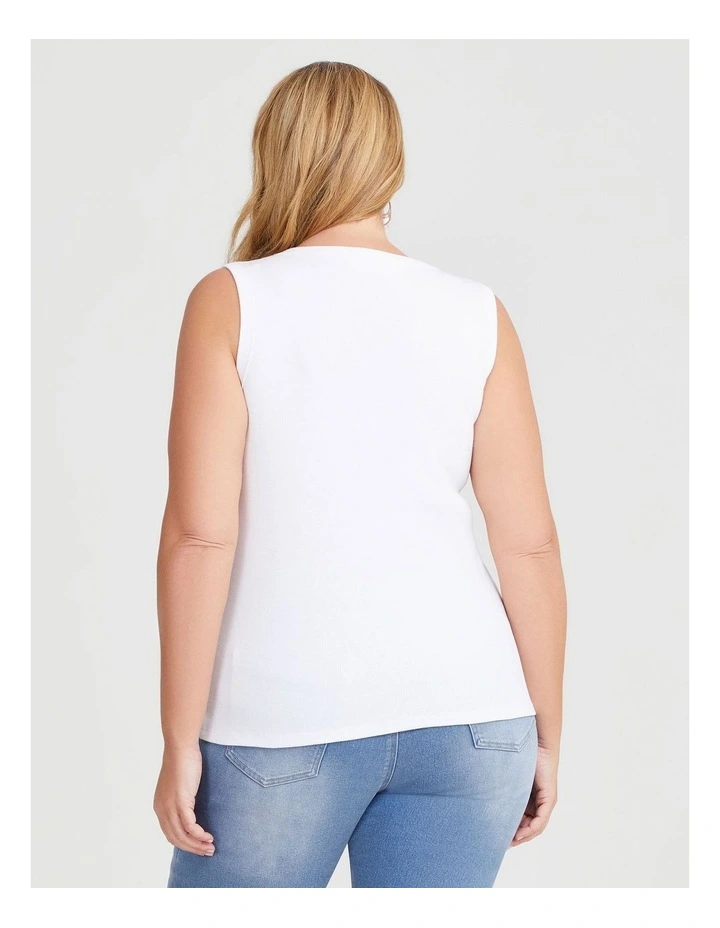 Cotton Modal Rib Tank in Off White image 2