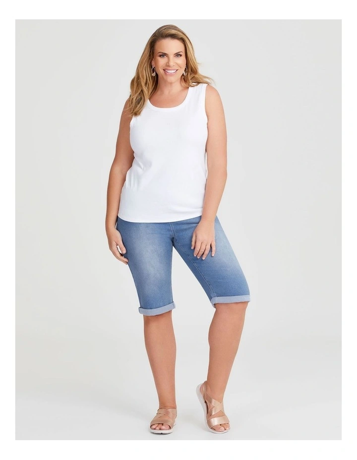 Cotton Modal Rib Tank in Off White image 3