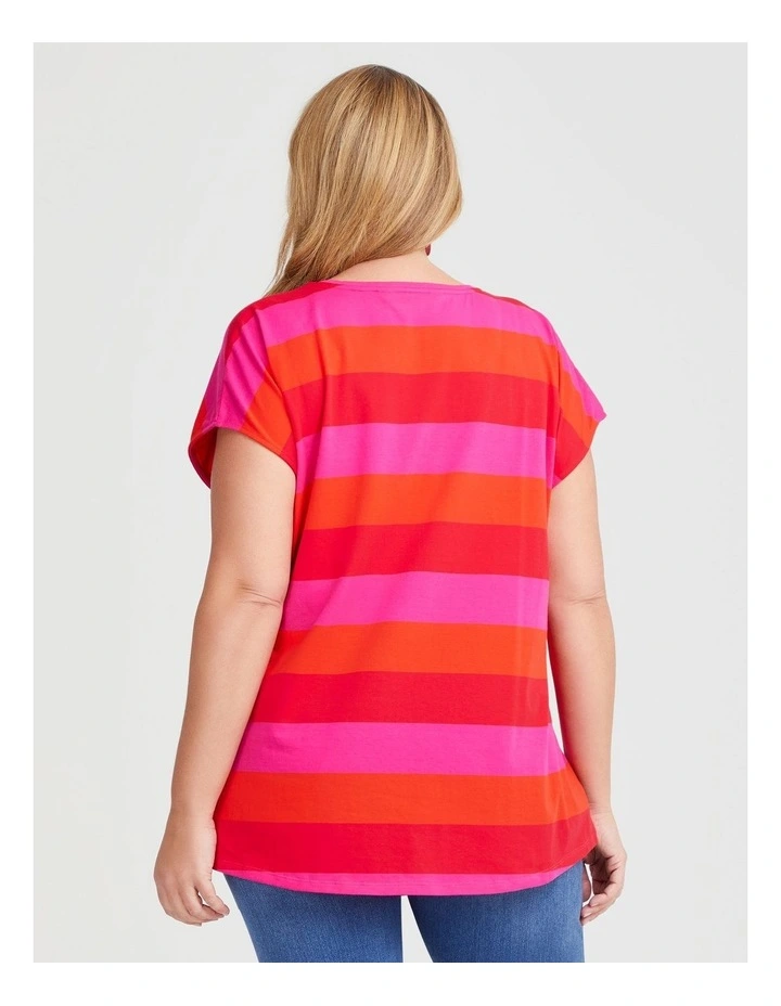 Cotton Block Stripe Top in Multi image 2