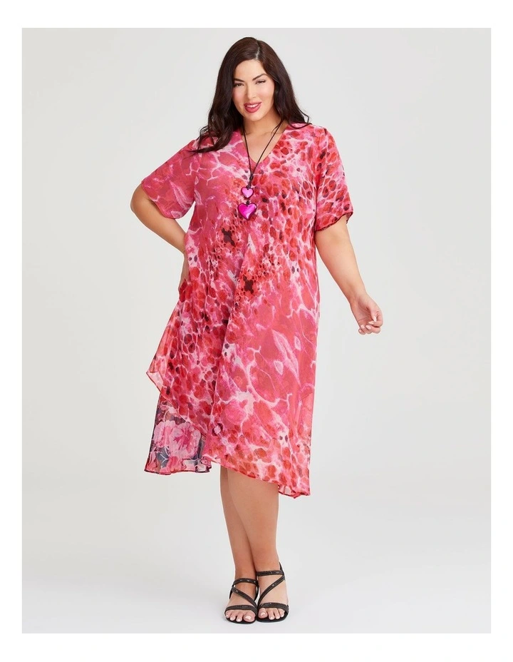 Reversible Travel Dress in Pink/Indigo Print image 2