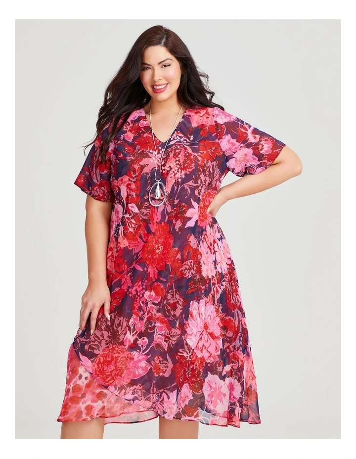 Reversible Travel Dress in Pink/Indigo Print image 5