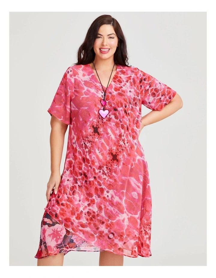 Reversible Travel Dress in Pink/Indigo Print image 6