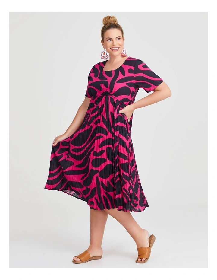 Cotton Gauze Favourite Dress in Navy/Hot Pink image 1