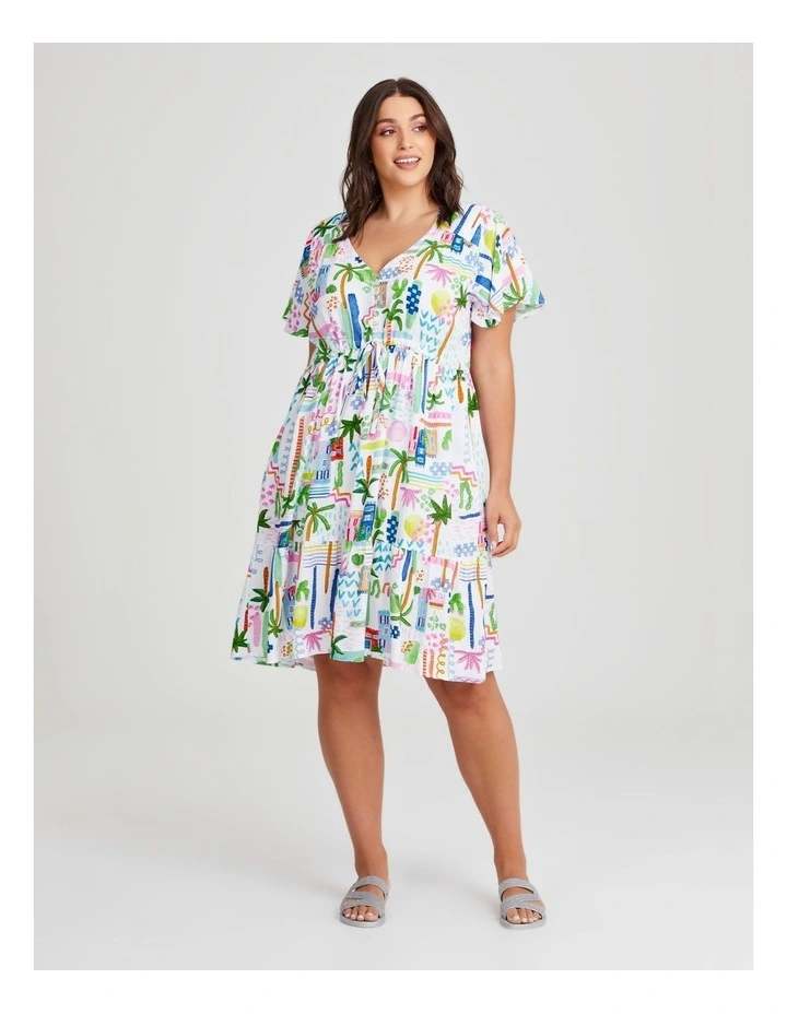 Natural Holiday Sunshine Dress in Print image 1